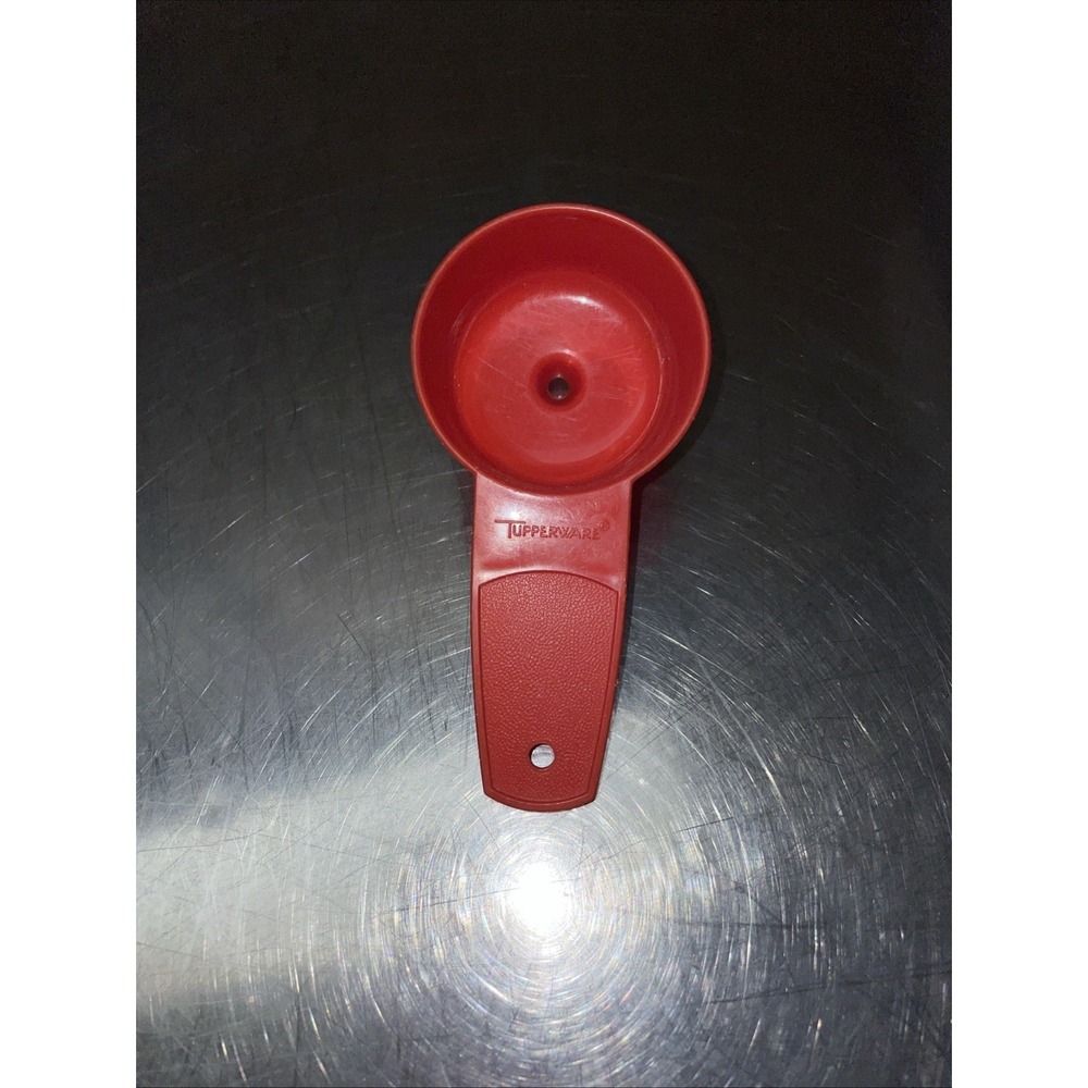 VTG TUPPERWARE Tomato Red Handled Small Hole Strainer, Kitchen Gadget